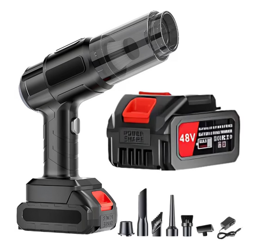 Aspirator fără fir 6 în 1 pentru mașină, casă și birou - putere 100 W, cu 1 baterie 48 V