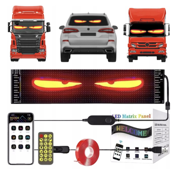 Banda LED RGB Devil Eye, Aplicatie, Telecomanda, Kit montaj inclus