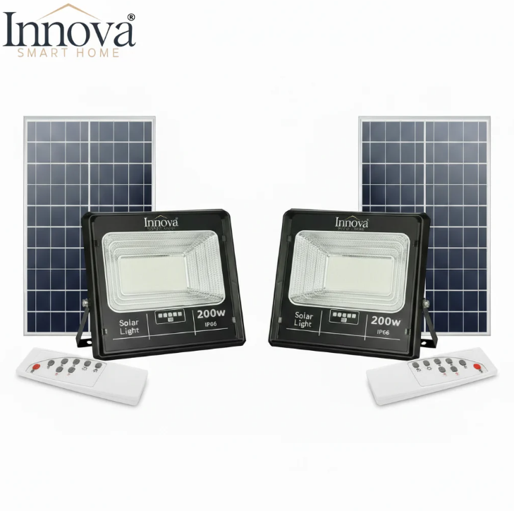Proiector Solar Innova 200W , IP66 , Indicator Batarie , Telecomanda , 6500k