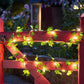 Ghirlanda solara decorativa 12 m 100 LED model frunze verzi. PANOU SOLAR