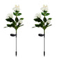 Set 2 x Lampi Solare Trandafir cu 3 Flori LED – Decor Elegant de Gradina, Tarus si Panou Solar