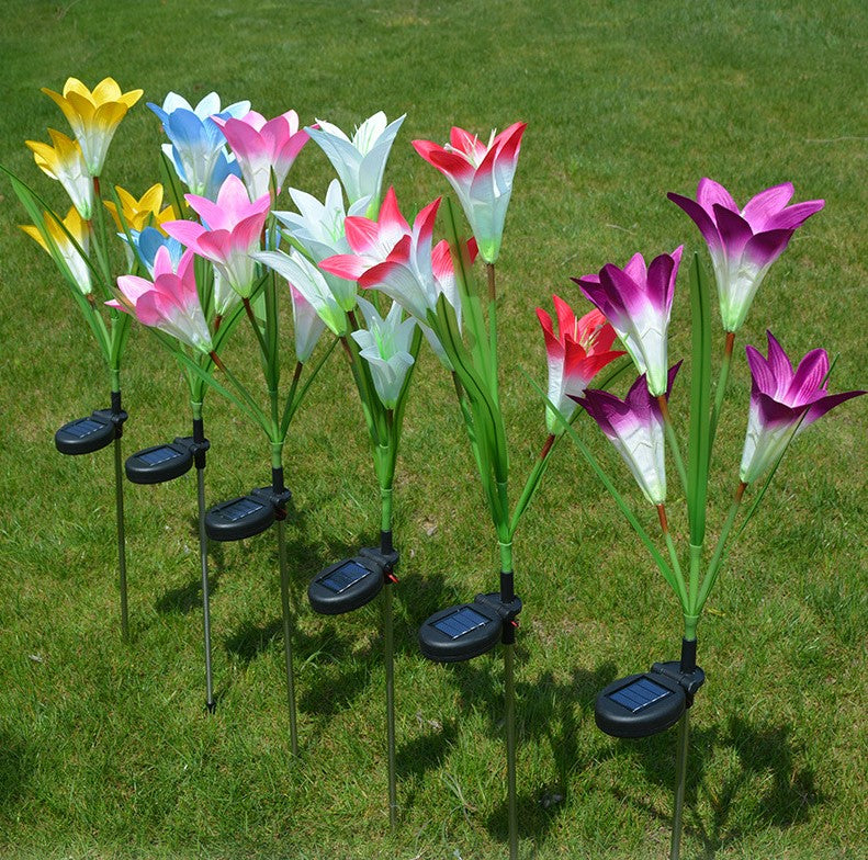 Set 2 Lampi Solare Crini Decorative, 70cm, IP66, LED cu Senzor Lumina