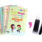 Set 4 x Caiete Magic Practice Copybook, 1 x Stilou Magic, 5 x Rezerve, 1 x Suport degete