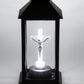 Felinar Solar Negru Cruce cu LED 14x14x28cm