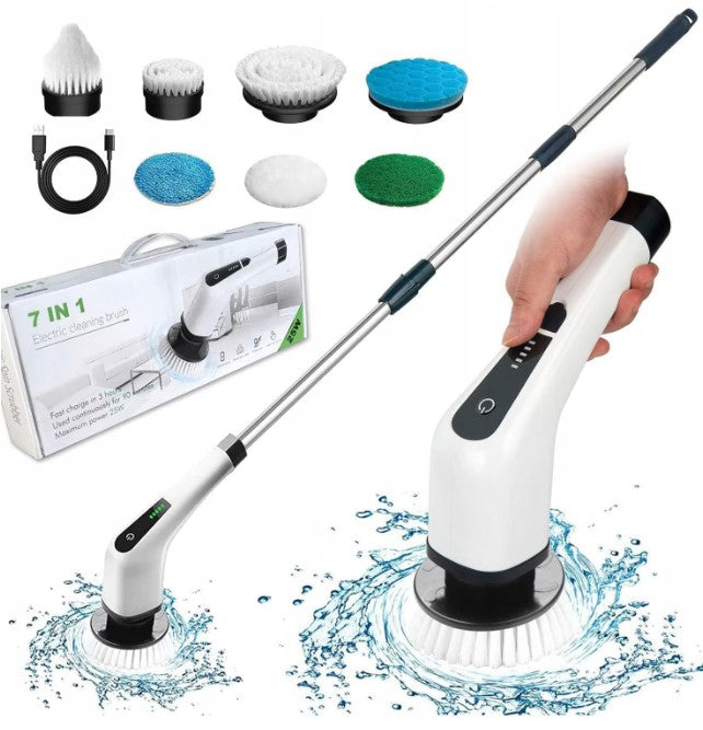 Perie electrica de curatare, rotativa, 7 in 1, 25 W, 7 capete de perie