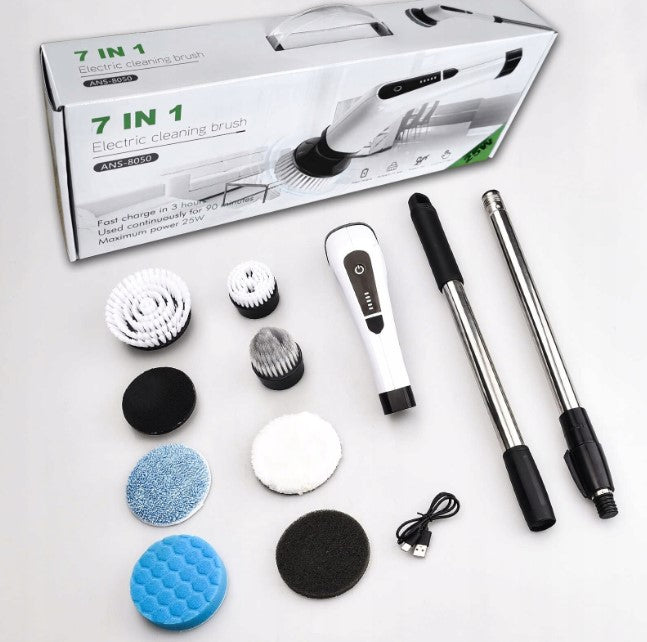 Perie electrica de curatare, rotativa, 7 in 1, 25 W, 7 capete de perie