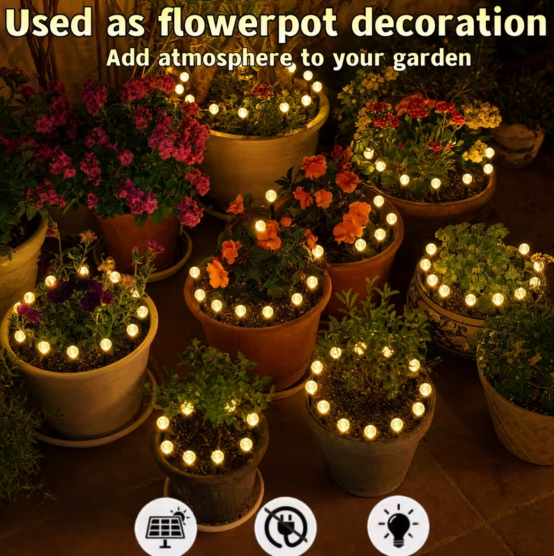 Lampa Solara de Gradina "Crystal Bubble" cu 20 bulbi LED Waterproof