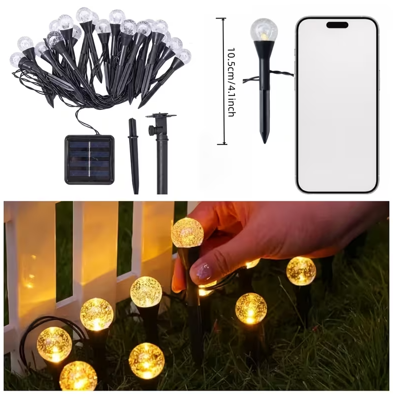 Lampa Solara de Gradina "Crystal Bubble" cu 20 bulbi LED Waterproof