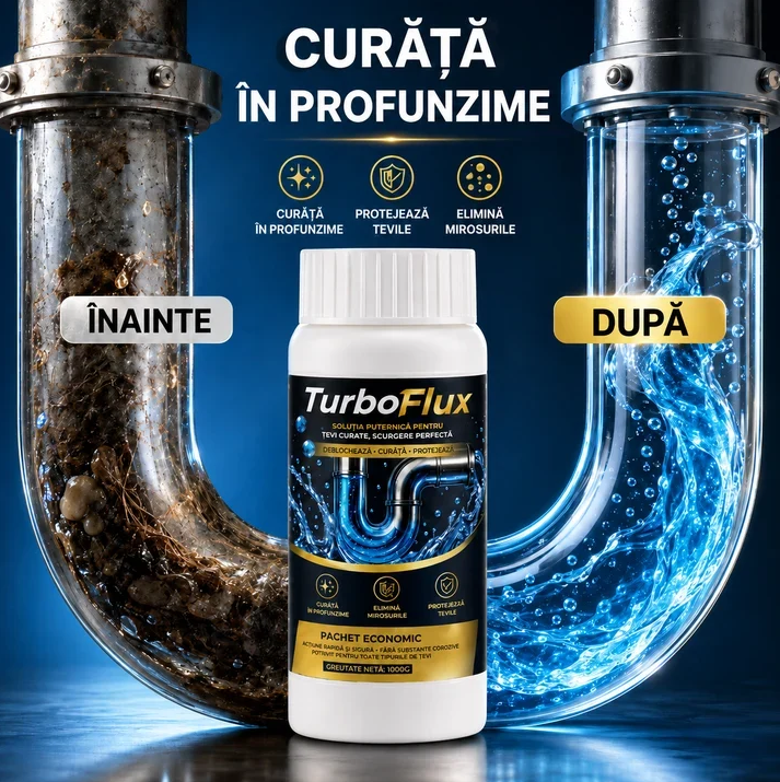 Set TurboFlux Soluție pentru desfundarea și curățarea țevilor