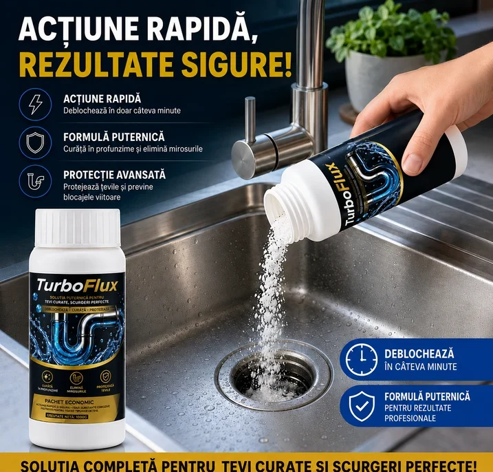 Set TurboFlux Soluție pentru desfundarea și curățarea țevilor