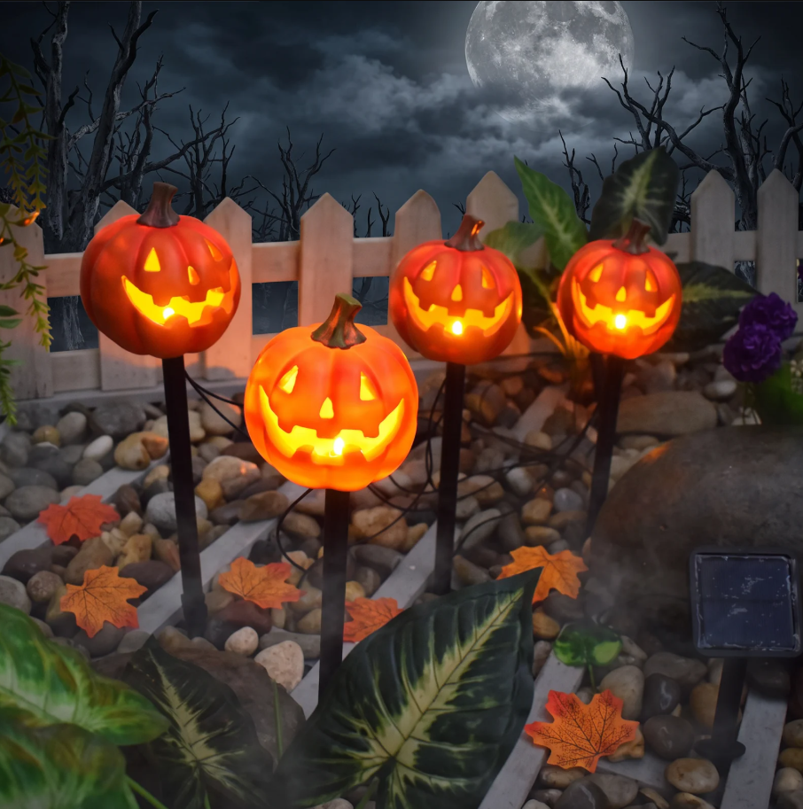 Lămpi Solare Halloween - Set 2 sau 4 Bucăți, Dovleac sau Bufnita