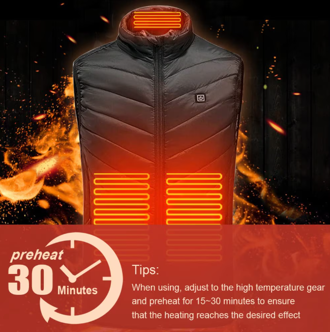 Vesta unisex cu incalzire , 3 niveluri diferite de temperatura, cablul USB incorporat