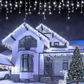 Instalatie franjuri 12m 300Led sau 25m 600Led cu FLASH. Diferite culori