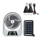 Ventilator Solar Portabil 3-în-1 cu 2 Becuri LED și Funcție Powerbank – Ideal pentru Camping și Situații de Urgență