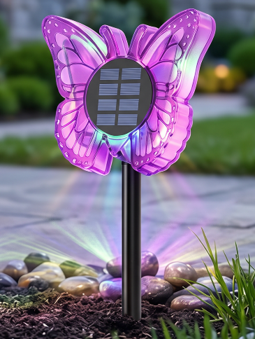 Lampa LED Fluture RGB, Montaj pe Perete sau în Sol, IP65, 5W, 37 cm, 4 Culori