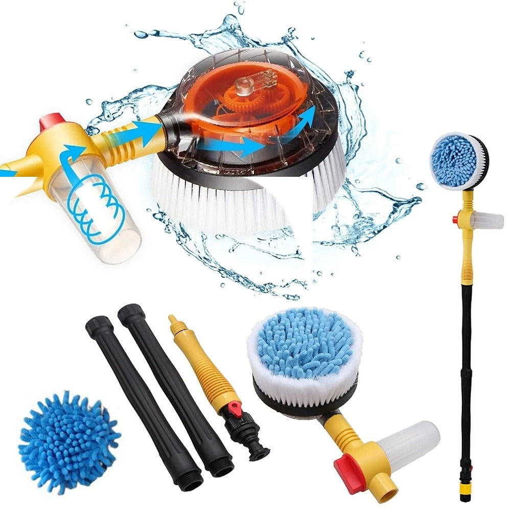 Perie auto cu rotatie si recipient detergent
