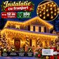 Instalatie franjuri 300 LED, 12 Metri lungime, Multicolor / Alb Cald / Alb Rece