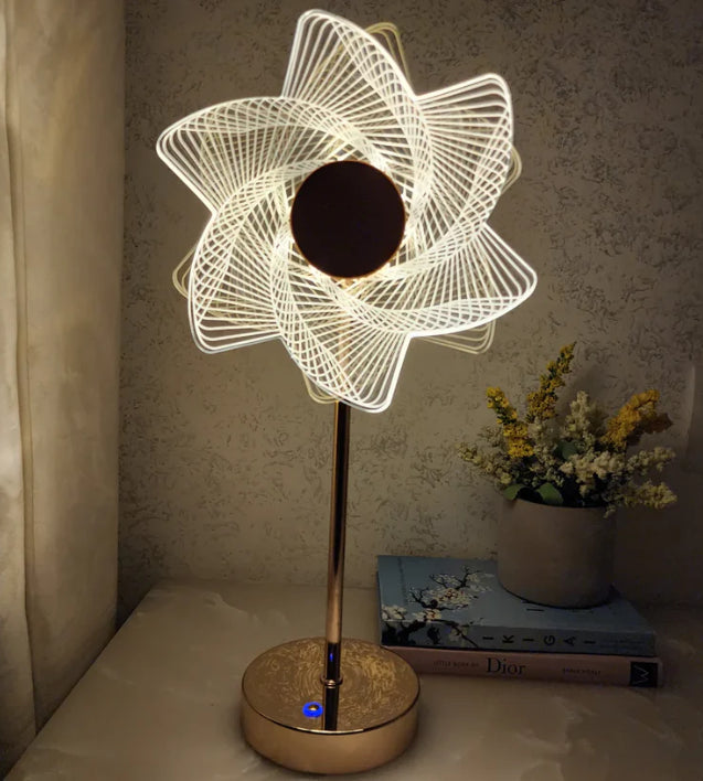 Lampa Sun Flower Auriu Lumina Calda-Rece