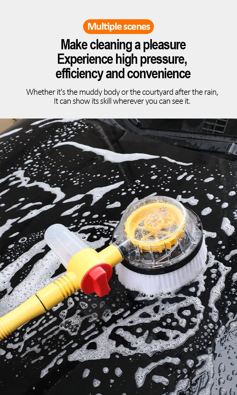 Perie auto cu rotatie si recipient detergent