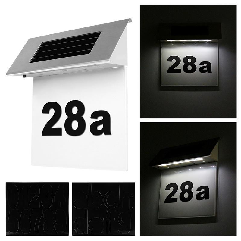 Numar de casa LED cu incarcare solara
