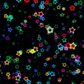 Set stelute fosforescente, autoadezive, 3x3 cm, multicolor