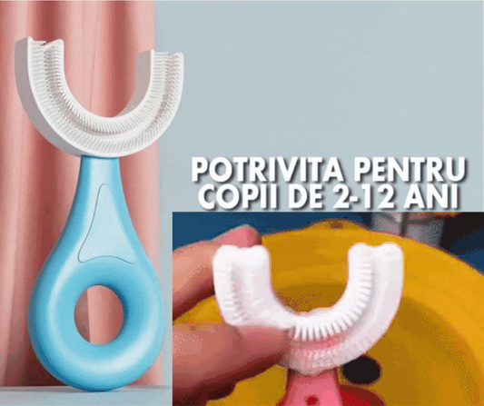 Set 2x Periuta de dinti circulara pentru copii Roz/Albastru