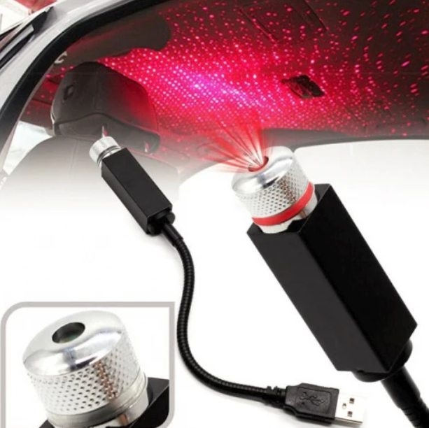 Proiector LED cu alimentare USB pentru plafonul masinii ROSU/MOV