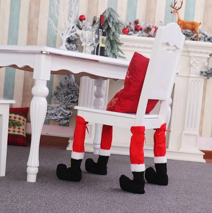 Set 4 x husa picior masa/scaun, decoratiune Craciun